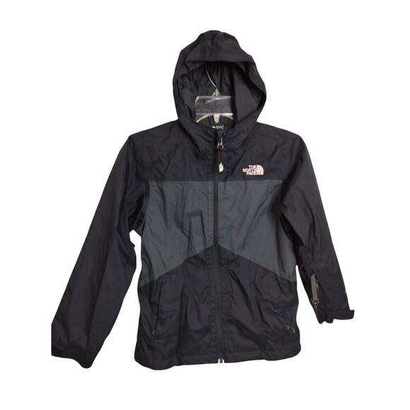 M824)The North Face Boys Full Zip Gray Black Dryvent Hoodie Jacket S 7/8 NFA3NNV - Picture 1 of 8